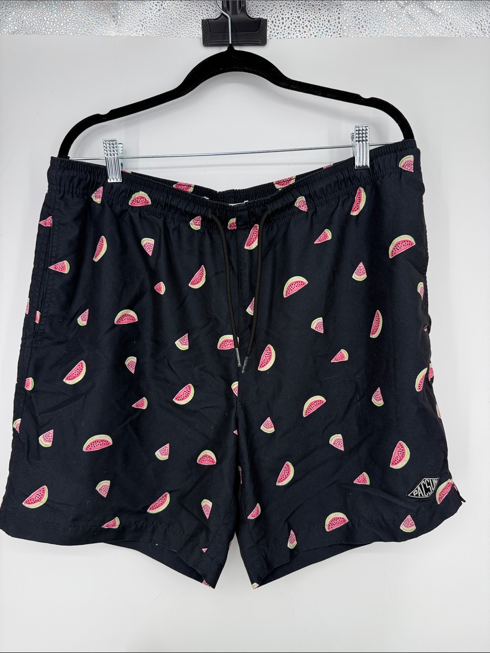 Pacsun 5” Black Swim Shorts with Pink Watermelon Print size L